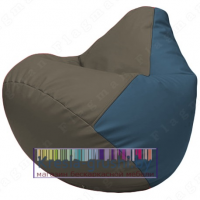 Бескаркасное кресло мешок Груша Г2.3-1703 (серый, синий)